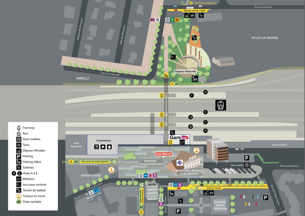 Signalétique du pôle d&rsquo;échanges multimodal d&rsquo;Annemasse