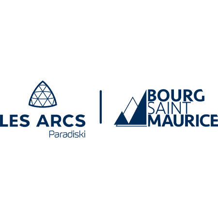Logo Les Arcs Paradiski et Bourg Saint Maurice séparés par un trait vertical