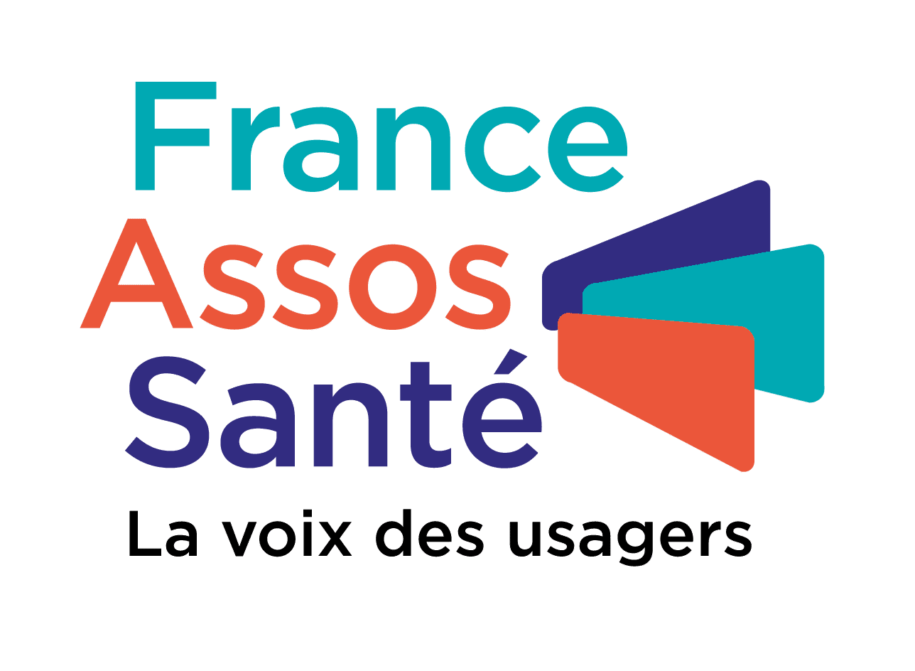 Logo France Assos Santé avec texte multicolore et slogan « la voix des usagers